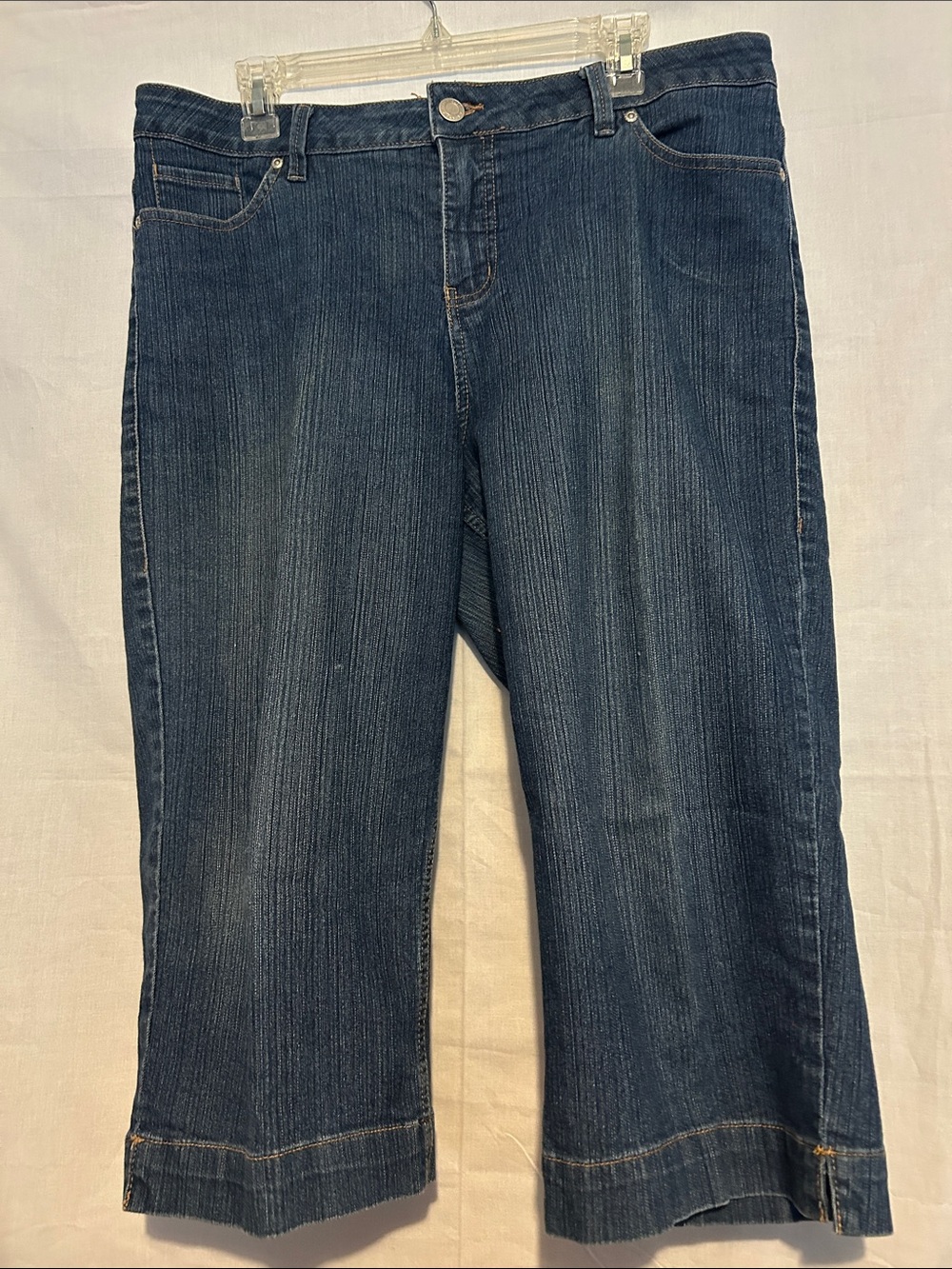 Faded Glory Dark Blue Cropped Denim Jeans